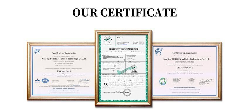 certificates of sleeper cab air conditioner
